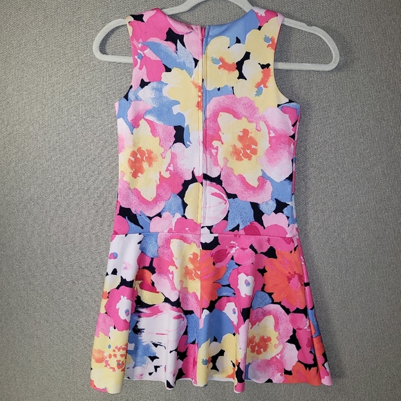The Children's Place Size 10 Vibrant Floral Skater Dress - Pink, Yellow, Blue - Picture 3 of 4